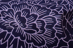 Shokunin Collection Hand-printed Chusen Japanese Yukata Fabric - Yokodan Botan - 50cm