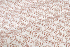 Japanese Fabric Embroidered Cotton Lawn Vincent - mocha - 50cm