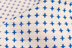 Japanese Fabric Yarn Dyed Sashiko Cross - blue - 50cm