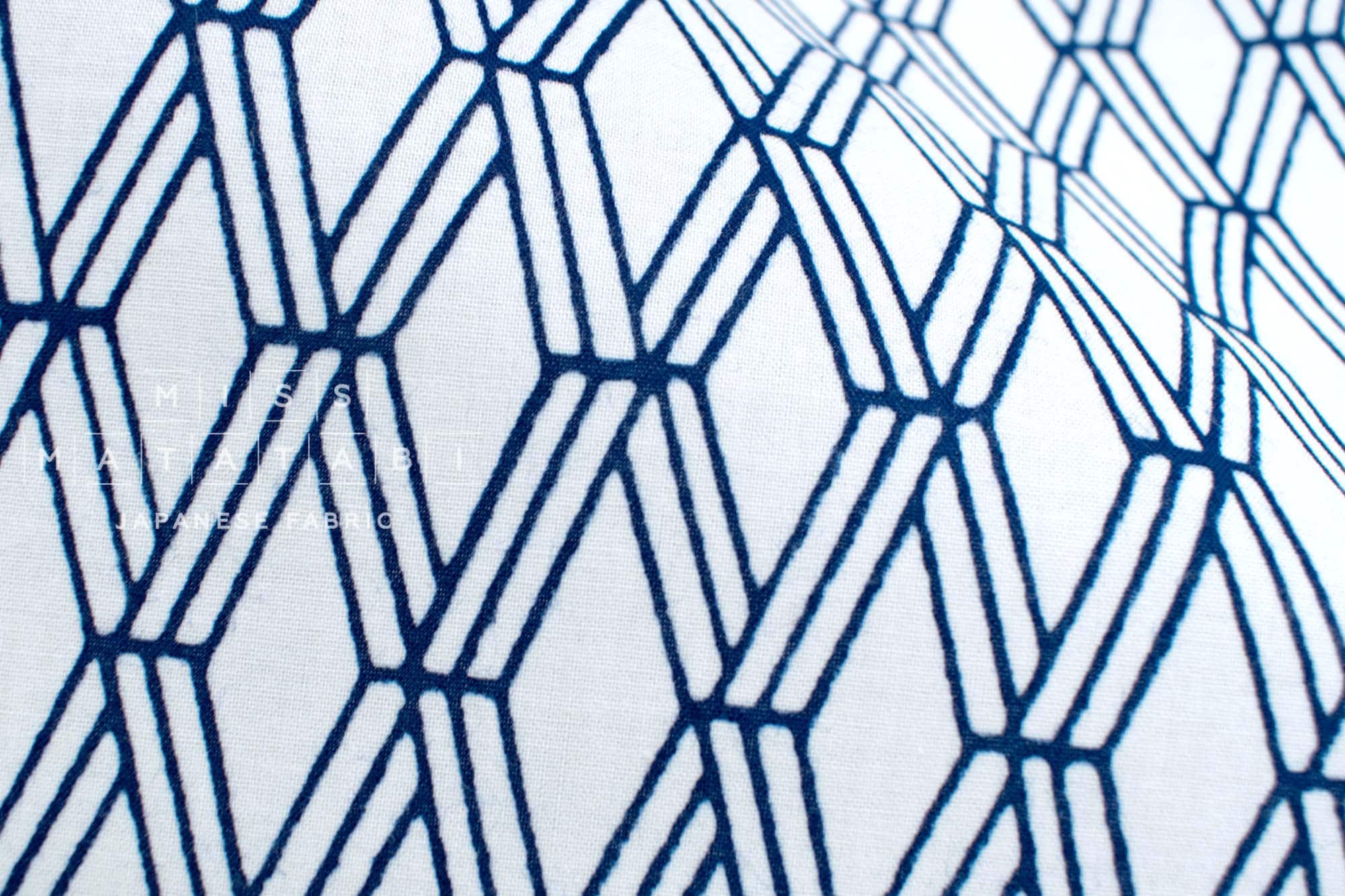 Shokunin Collection Hand-printed Chusen Japanese Yukata Fabric - Hishitsunagi - 50cm