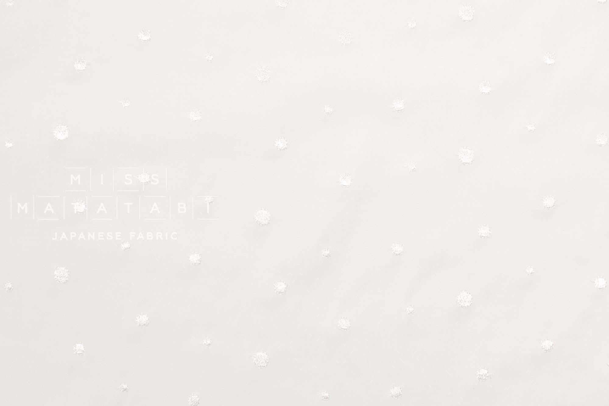 Japanese Fabric Embroidered Cotton Lawn Dots - white - 50cm