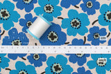 DEADSTOCK Japanese Fabric Canvas Poppy - blue - 50cm