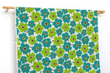 DEADSTOCK Japanese Fabric Canvas Big Poppy - green - 50cm