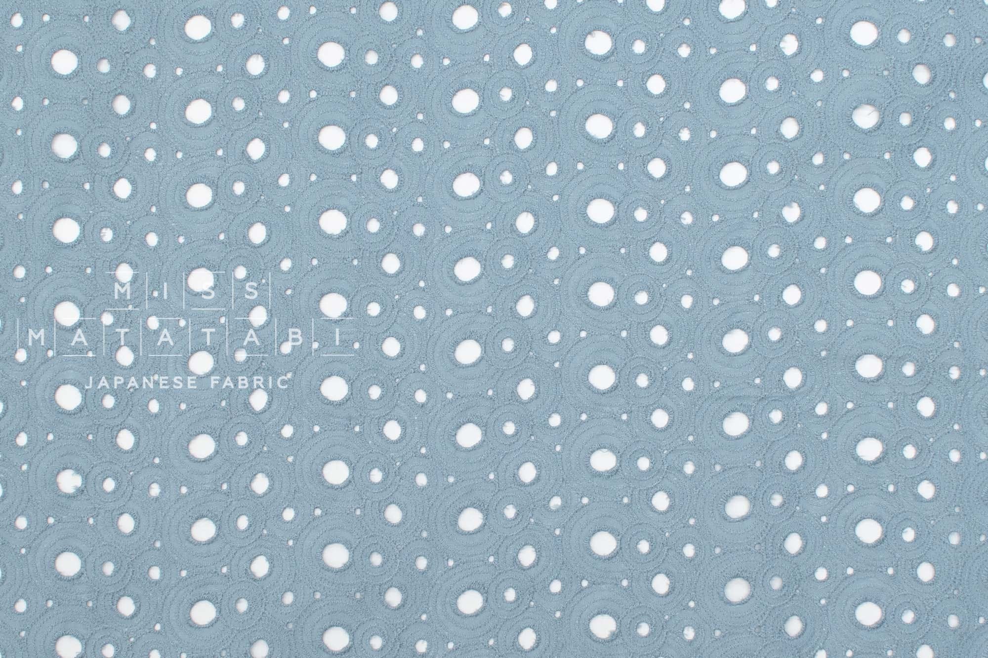 Japanese Fabric Embroidered Eyelet Cotton Lawn - Jenny - 50cm