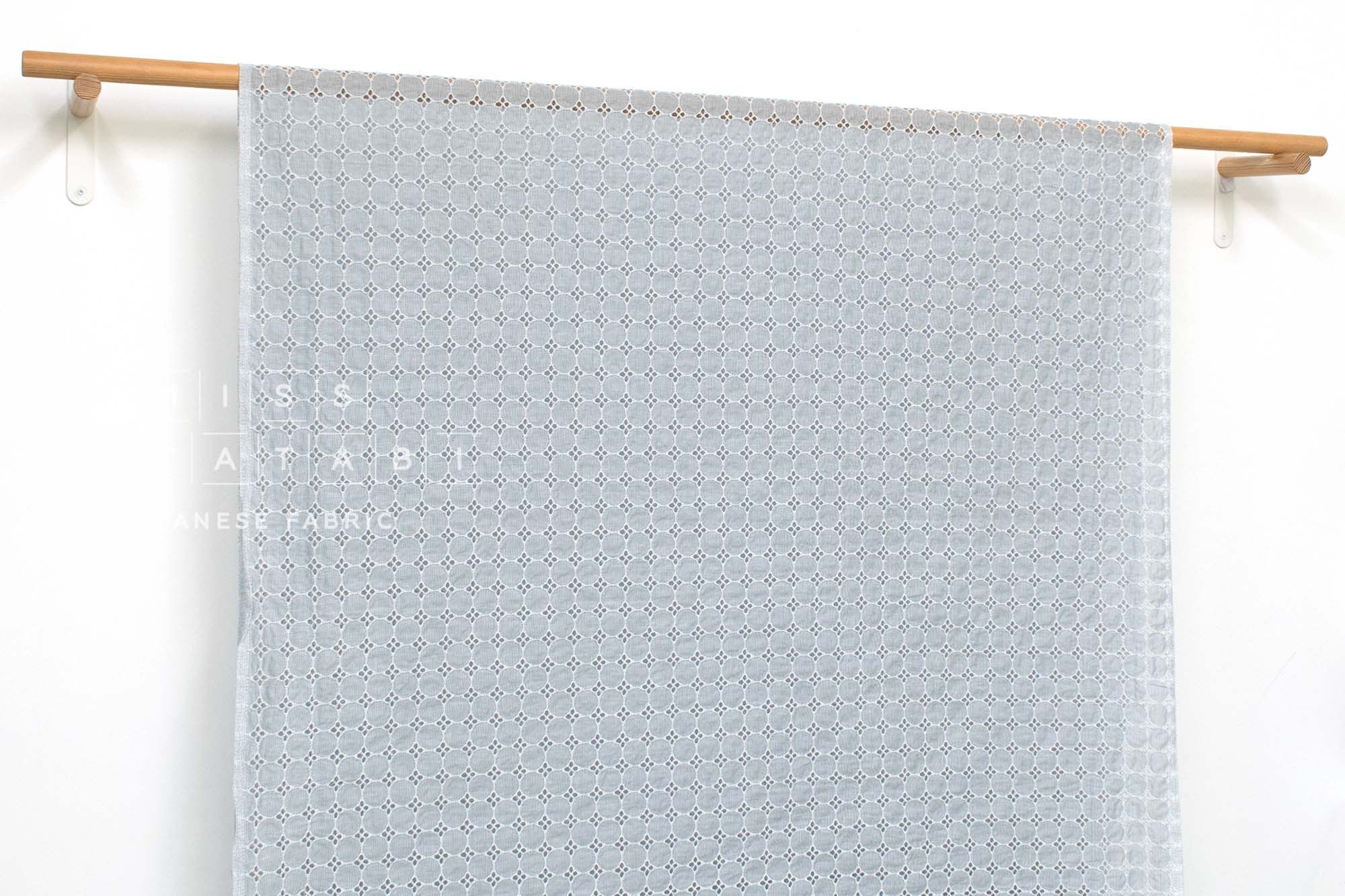 Japanese Fabric Embroidered Eyelet Cotton Lawn - June - 50cm