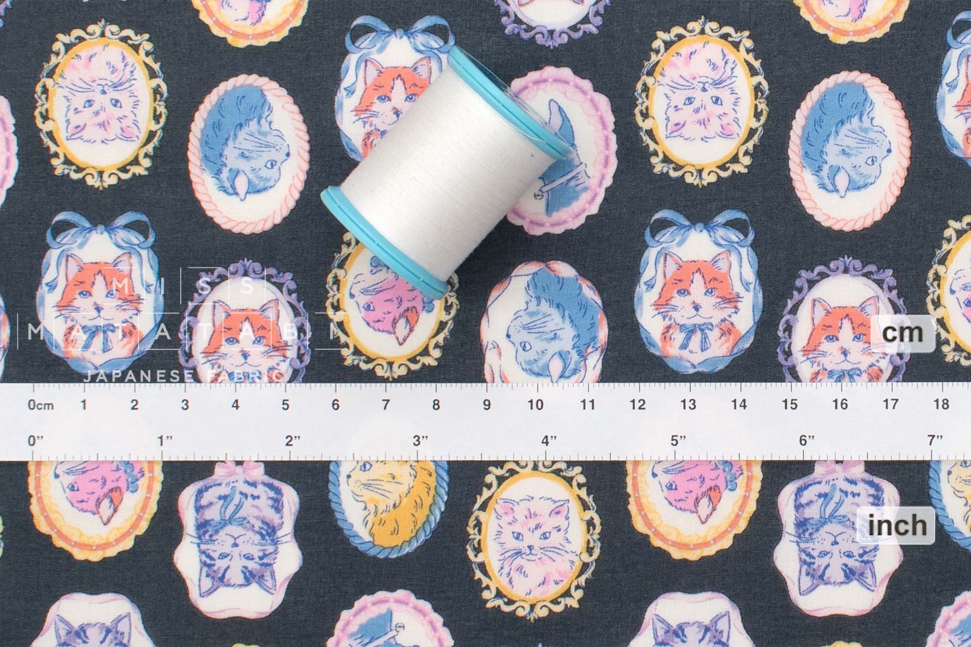 Japanese Fabric Handsome Cats - E - 50cm