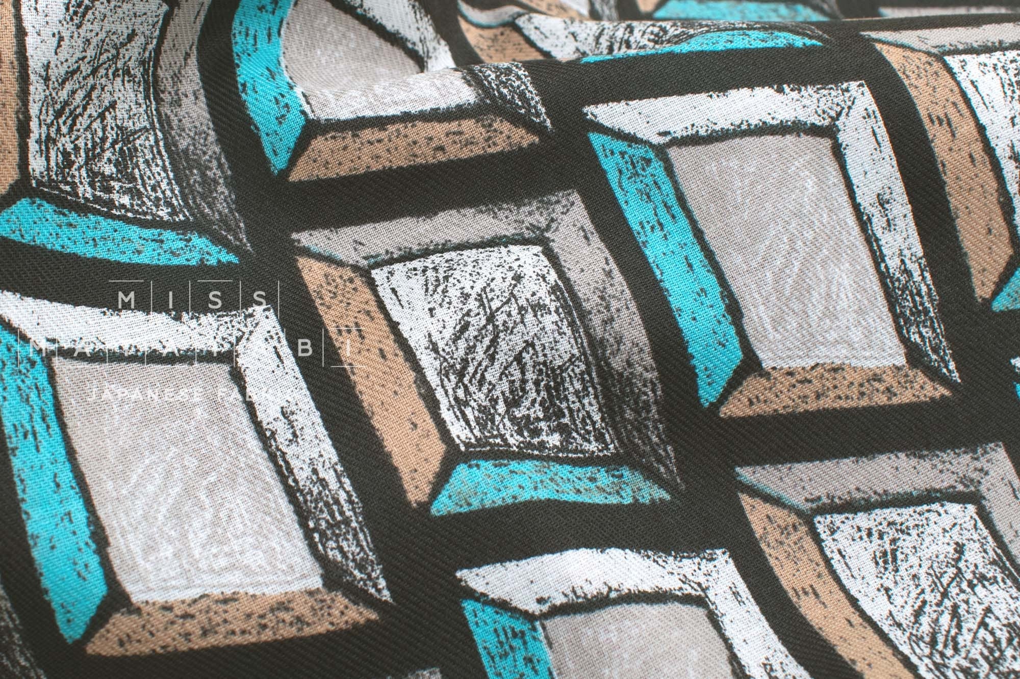 Japanese Fabric Kokka Keshiki Windows - D - 50cm