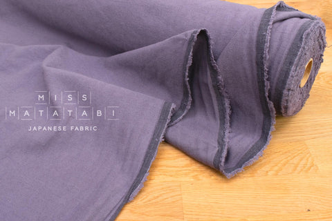 Japanese Fabric Shokunin Collection Azumadaki 47 Linen Wool Blend - purple - 50cm