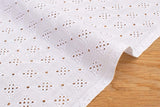 Japanese Fabric Embroidered Eyelet Cotton Lawn - pale lilac - 50cm