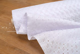 Japanese Fabric Embroidered Eyelet Cotton Lawn - pale lilac - 50cm