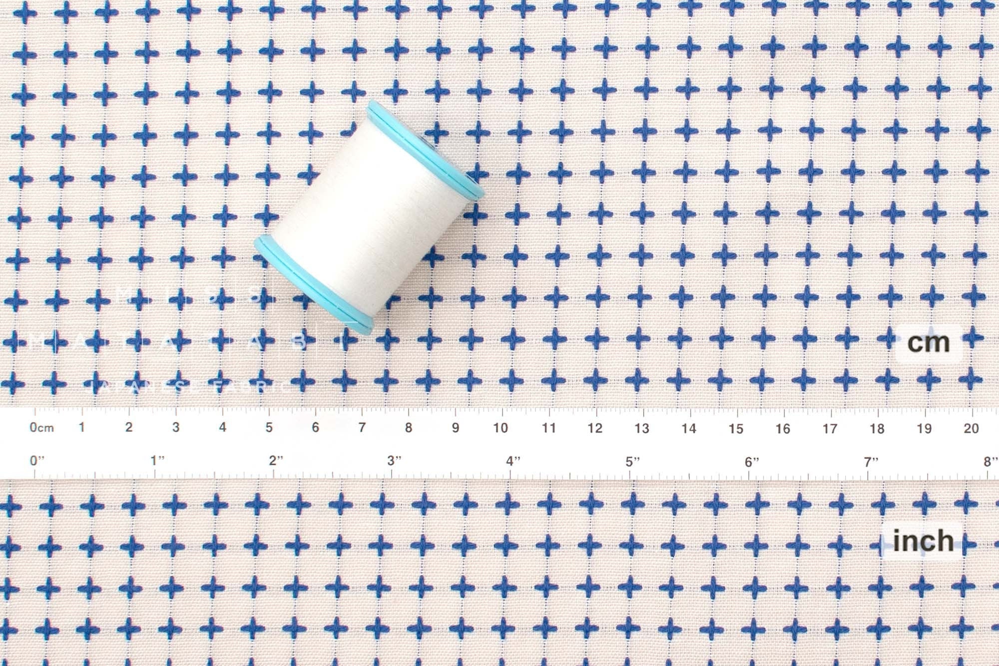 Japanese Fabric Yarn Dyed Sashiko Cross - blue - 50cm