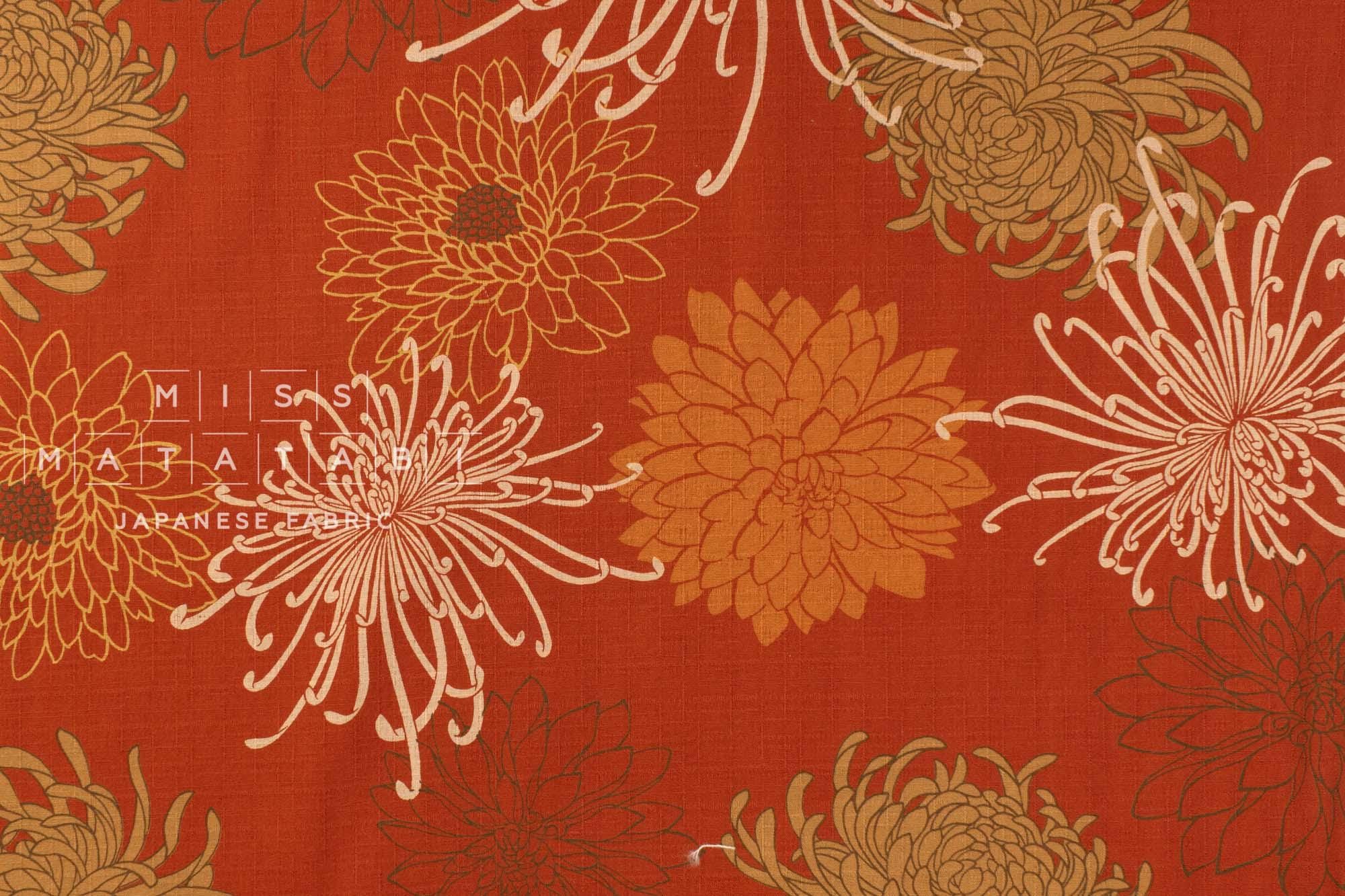 Japanese Fabric So Many Kiku Flowers - A - 50cm