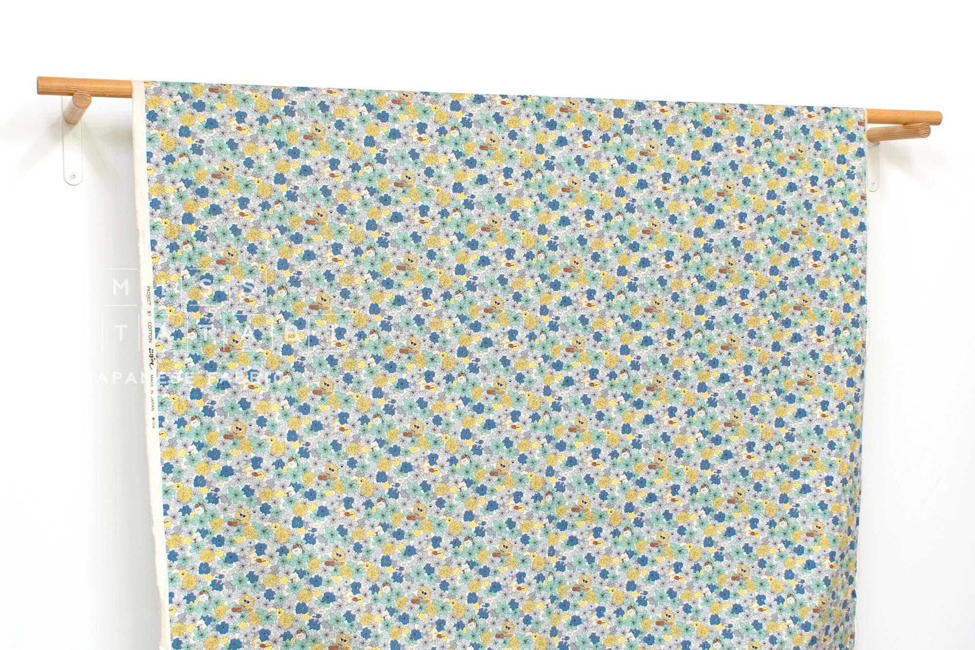 Japanese Fabric Summertime Cats - B - 50cm