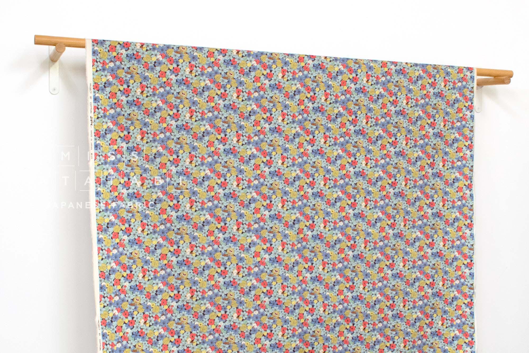 Japanese Fabric Summertime Cats - E - 50cm