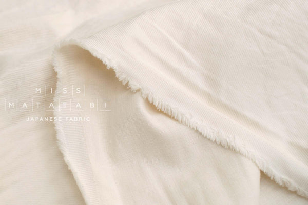 Japanese Fabric Cotton Solid Double Face Twill + Gauze - cream - 50cm