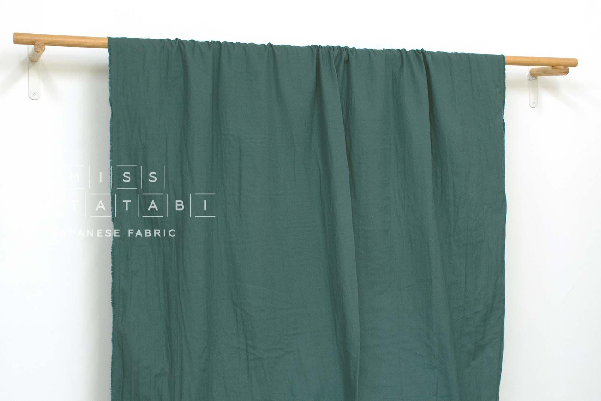 Japanese Fabric Cotton Solid Double Face Twill + Gauze - green - 50cm