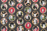 Japanese Fabric Kabuki - black, metallic gold - 50cm