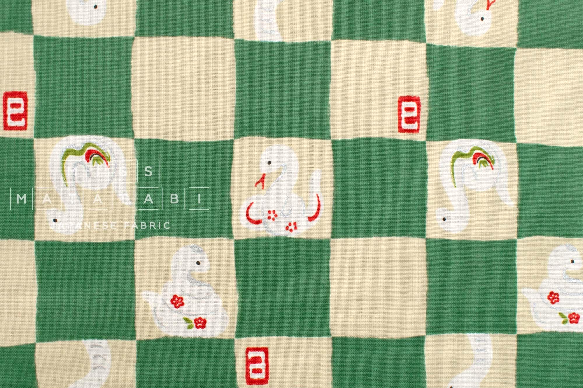 Japanese Fabric Year of the Snake - C, metallic gold - 50cm