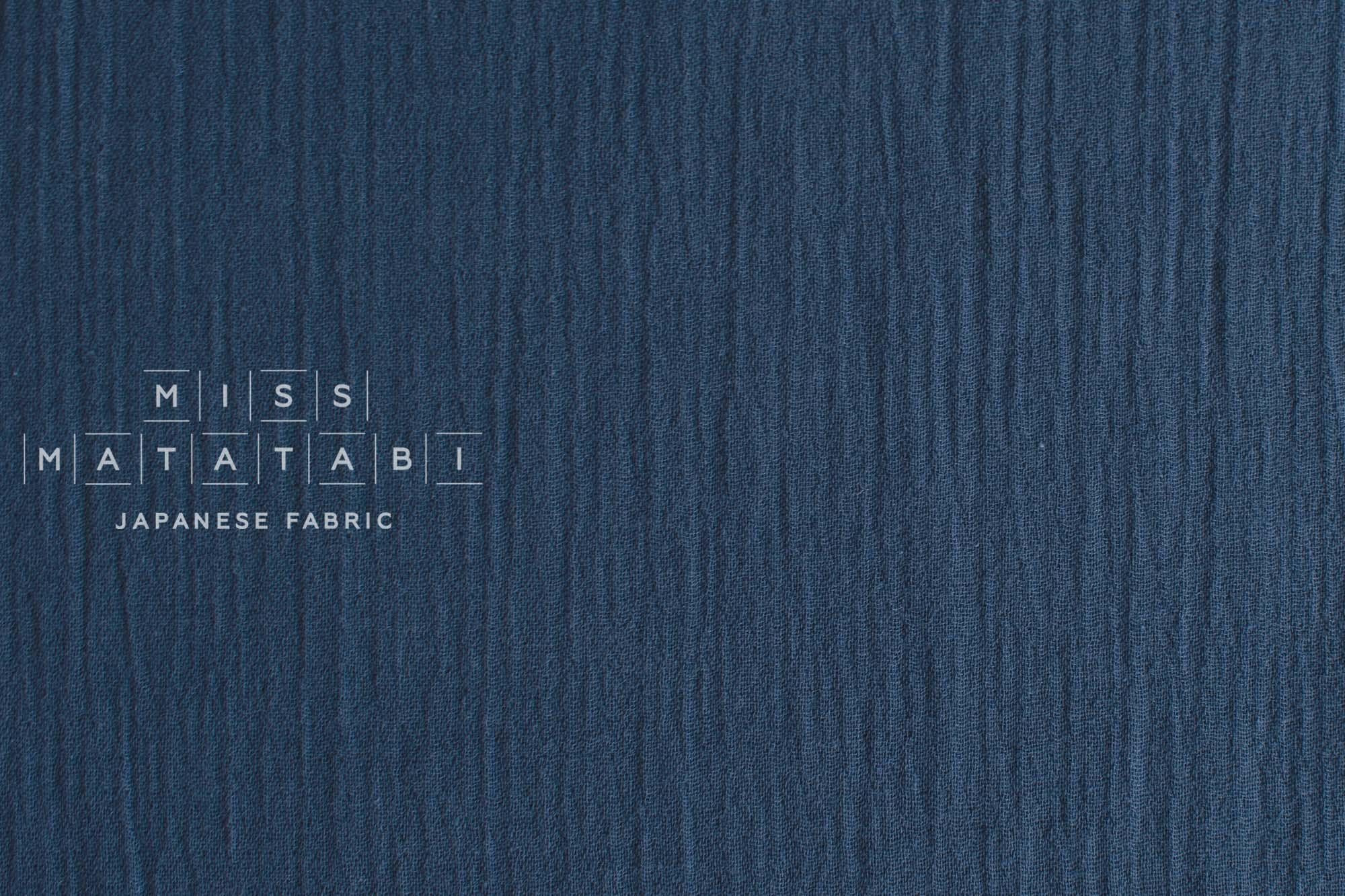 DEADSTOCK Japanese Fabric Shokunin Collection Azumadaki double gauze - navy blue - 50cm