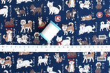 Japanese Fabric Japanese Dogs - C - 50cm