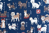 Japanese Fabric Japanese Dogs - C - 50cm