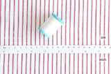 DEADSTOCK Japanese Fabric 100% Linen Yarn-dyed Stripes - red - 50cm