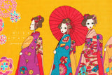 Japanese Fabric Maiko Border Dobby - mustard yellow - 60cm