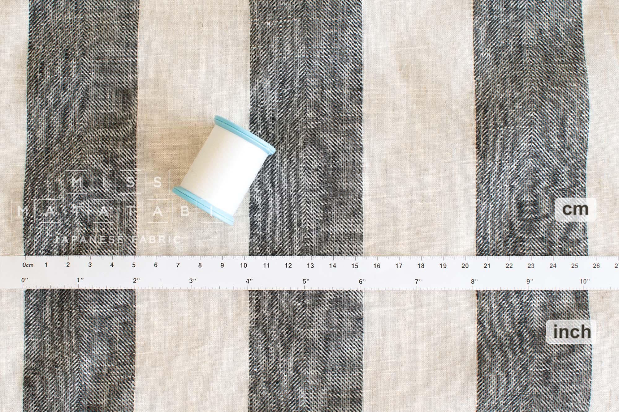 Japanese Fabric Shokunin Collection Yarn-dyed Herringbone Linen and Cotton - 50cm