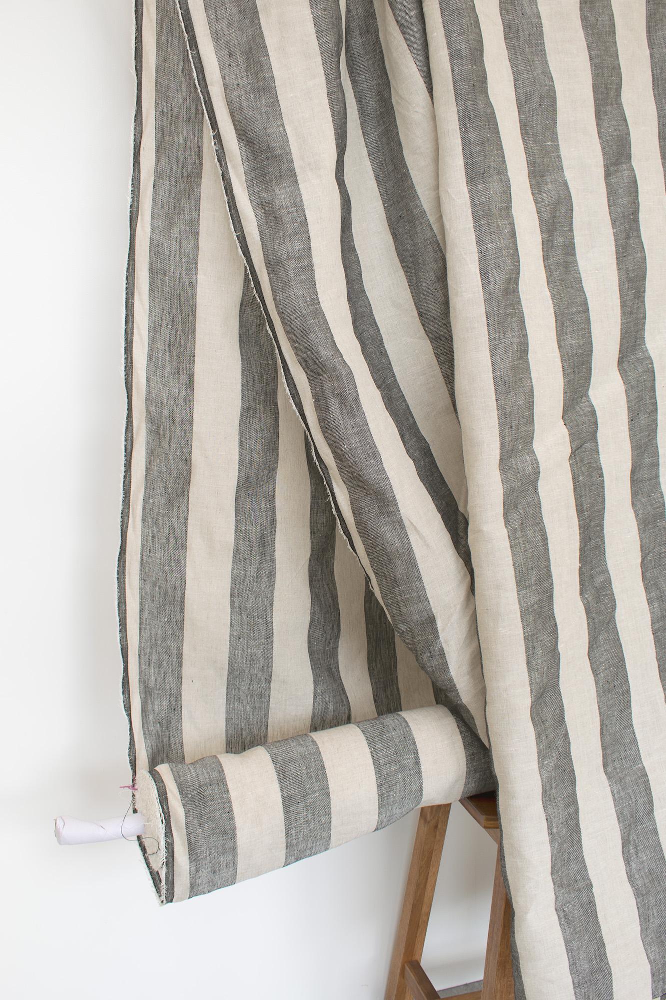 Japanese Fabric Shokunin Collection Yarn-dyed Herringbone Linen and Cotton - 50cm