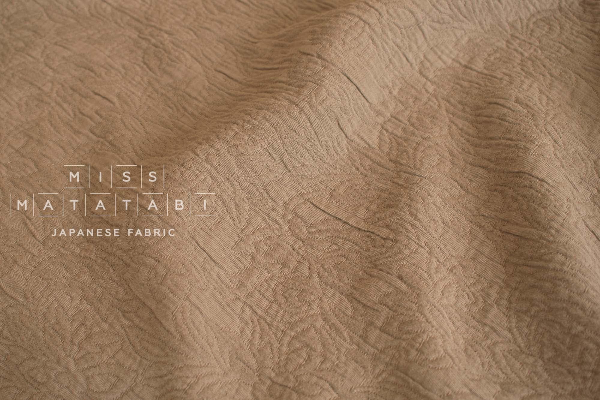 DEADSTOCK Japanese Fabric Shokunin Collection Azumadaki Jacquard - mocha - 50cm