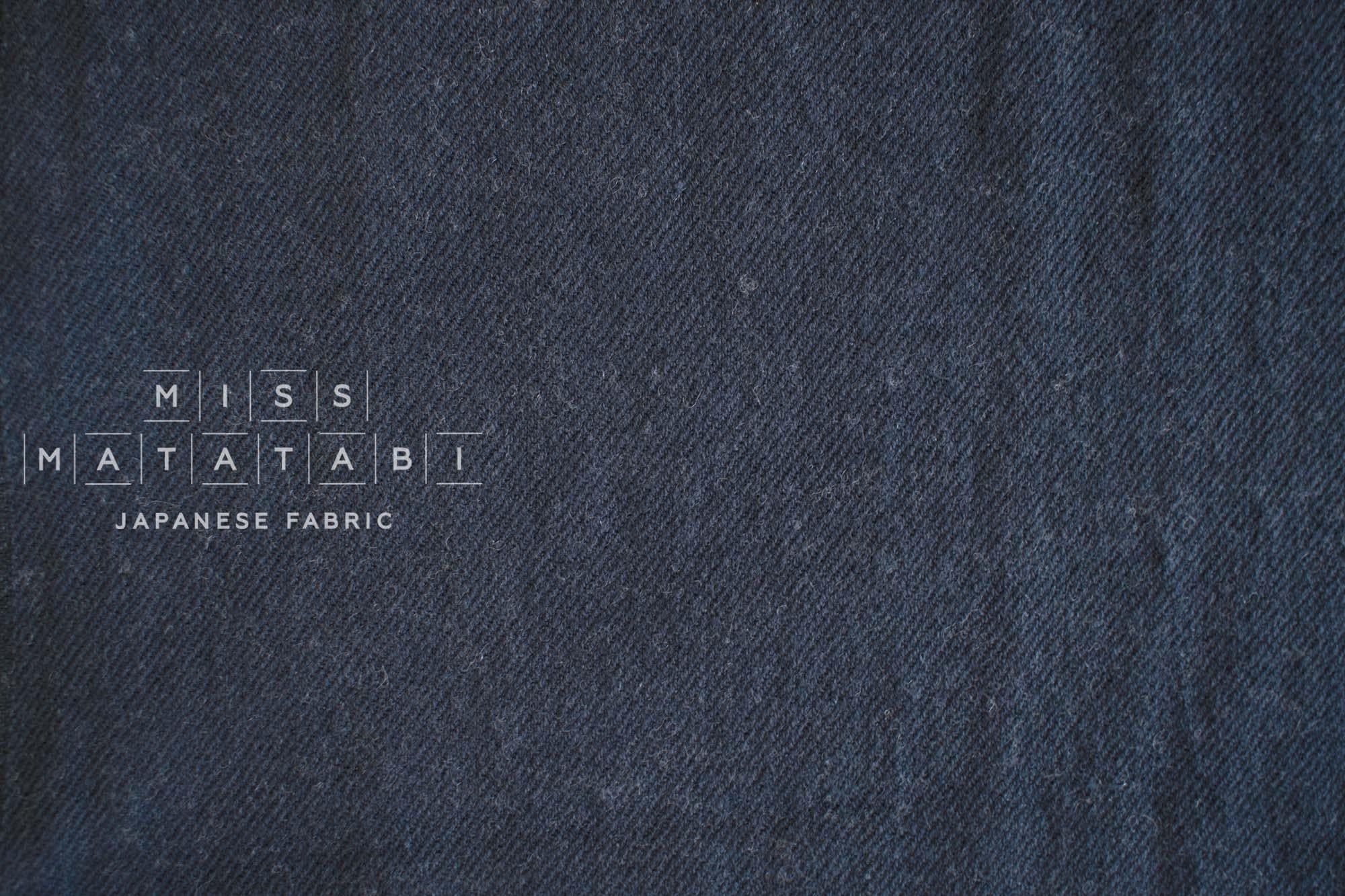 DEADSTOCK Japanese Fabric Shokunin Collection Azumadaki 47 Linen Wool Blend - ink blue - 50cm