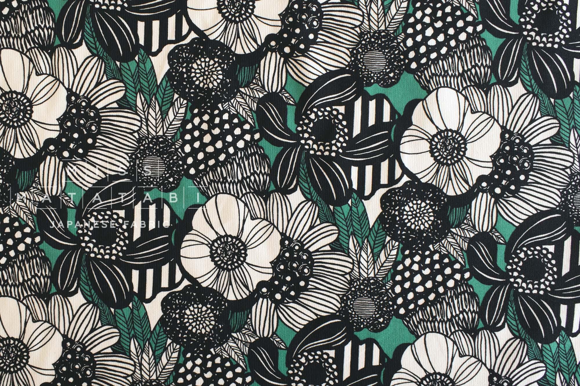 Japanese Fabric Corduroy Little Wild Floral - B - 50cm