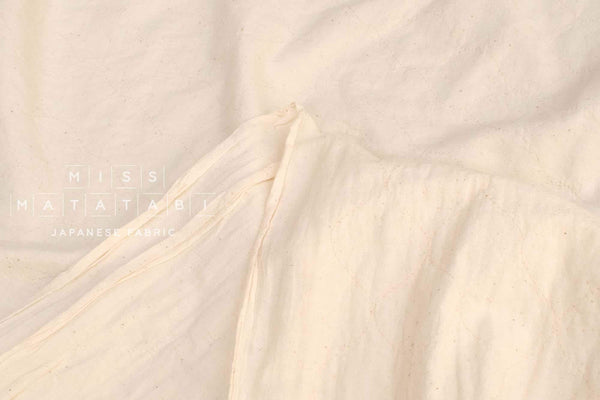 DEADSTOCK Japanese Fabric Shokunin Collection Azumadaki 143 with Quilt Stitching - cream - 50cm