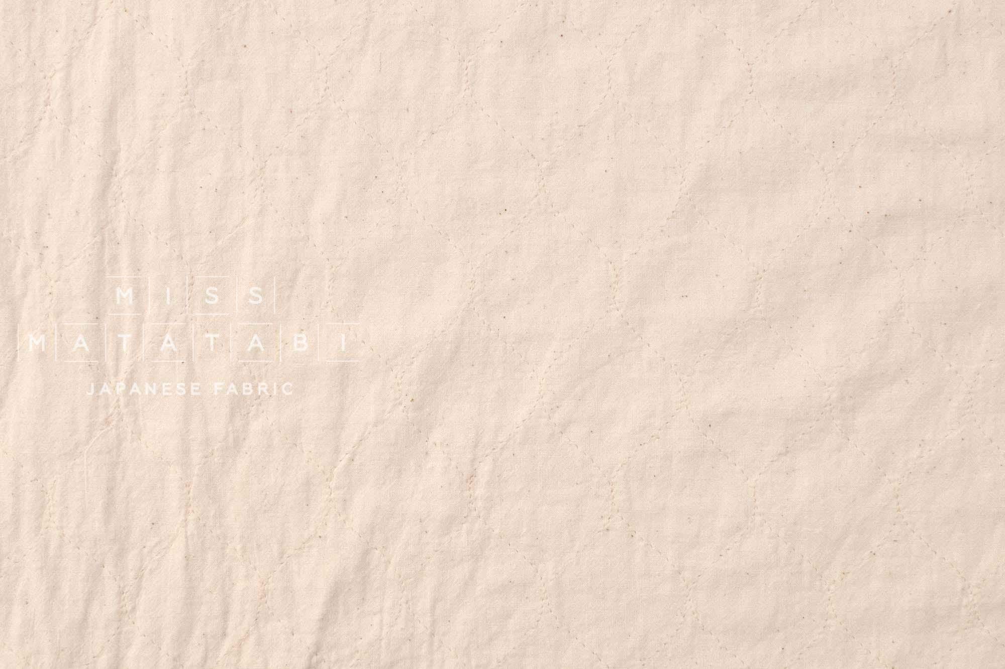 DEADSTOCK Japanese Fabric Shokunin Collection Azumadaki 143 with Quilt Stitching - cream - 50cm