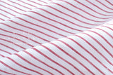 DEADSTOCK Japanese Fabric 100% Linen Yarn-dyed Stripes - red - 50cm