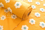 Japanese Fabric Punch Needling Style Floral Embroidery - mustard - 50cm