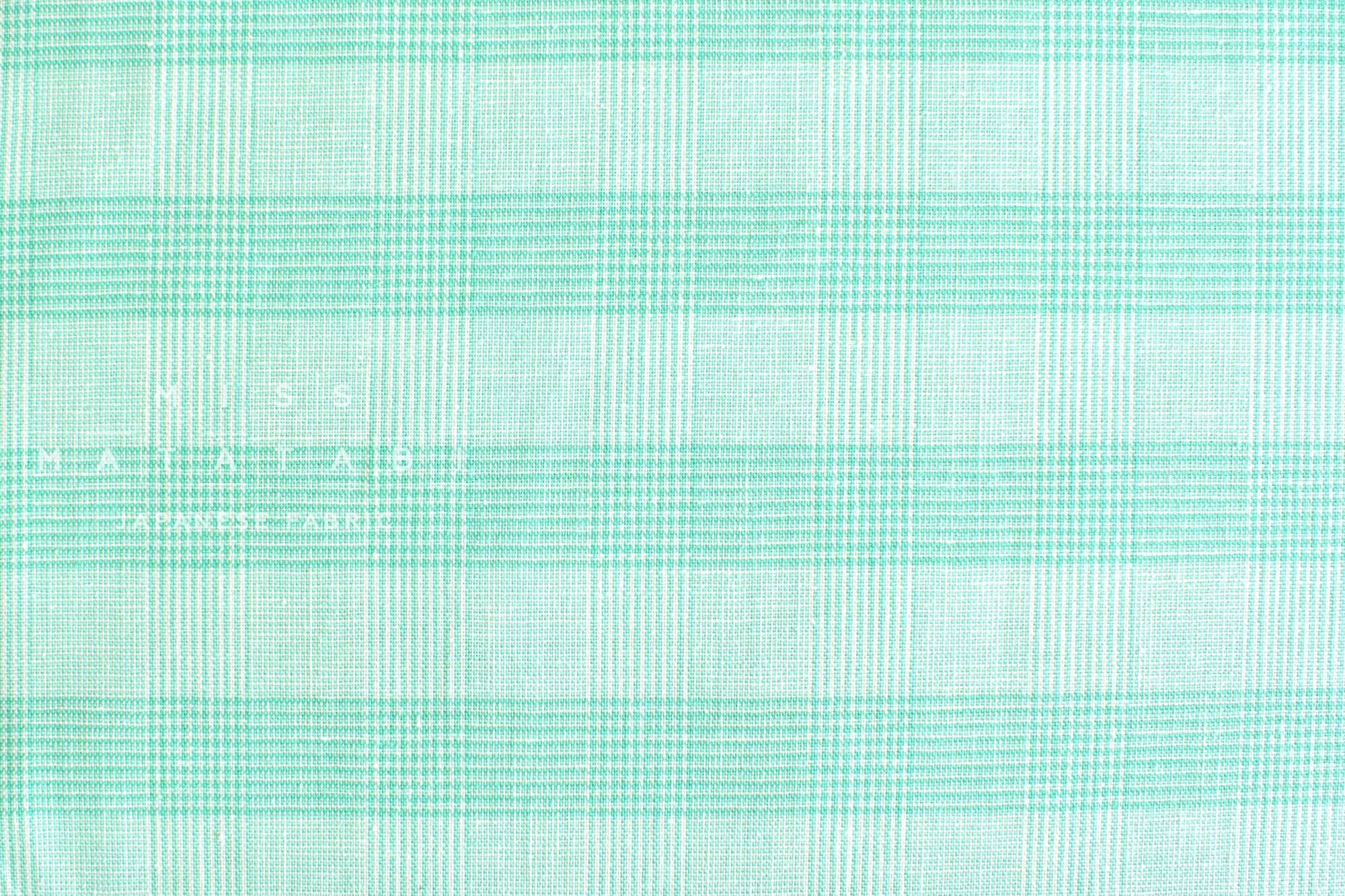 DEADSTOCK Japanese Fabric Yarn Dyed Tiny Houndstooth Plaid - mint green - 50cm