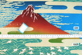 Japanese Fabric Ukiyo-e Mount Fuji - A metallic gold - 50cm