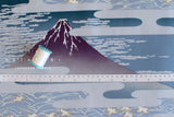 Japanese Fabric Ukiyo-e Mount Fuji - C metallic gold - 50cm