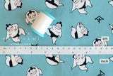 Japanese Fabric Sumo Wrestlers - light blue - 50cm