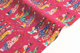 Japanese Fabric Little Maiko Border - magenta - 60cm