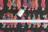 Japanese Fabric Little Maiko Border - black - 60cm