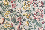 DEADSTOCK Japanese Fabric Herringbone Antique Floral - grey - 50cm