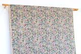 DEADSTOCK Japanese Fabric Herringbone Antique Floral - grey - 50cm