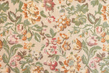 DEADSTOCK Japanese Fabric Herringbone Antique Floral - sand - 50cm