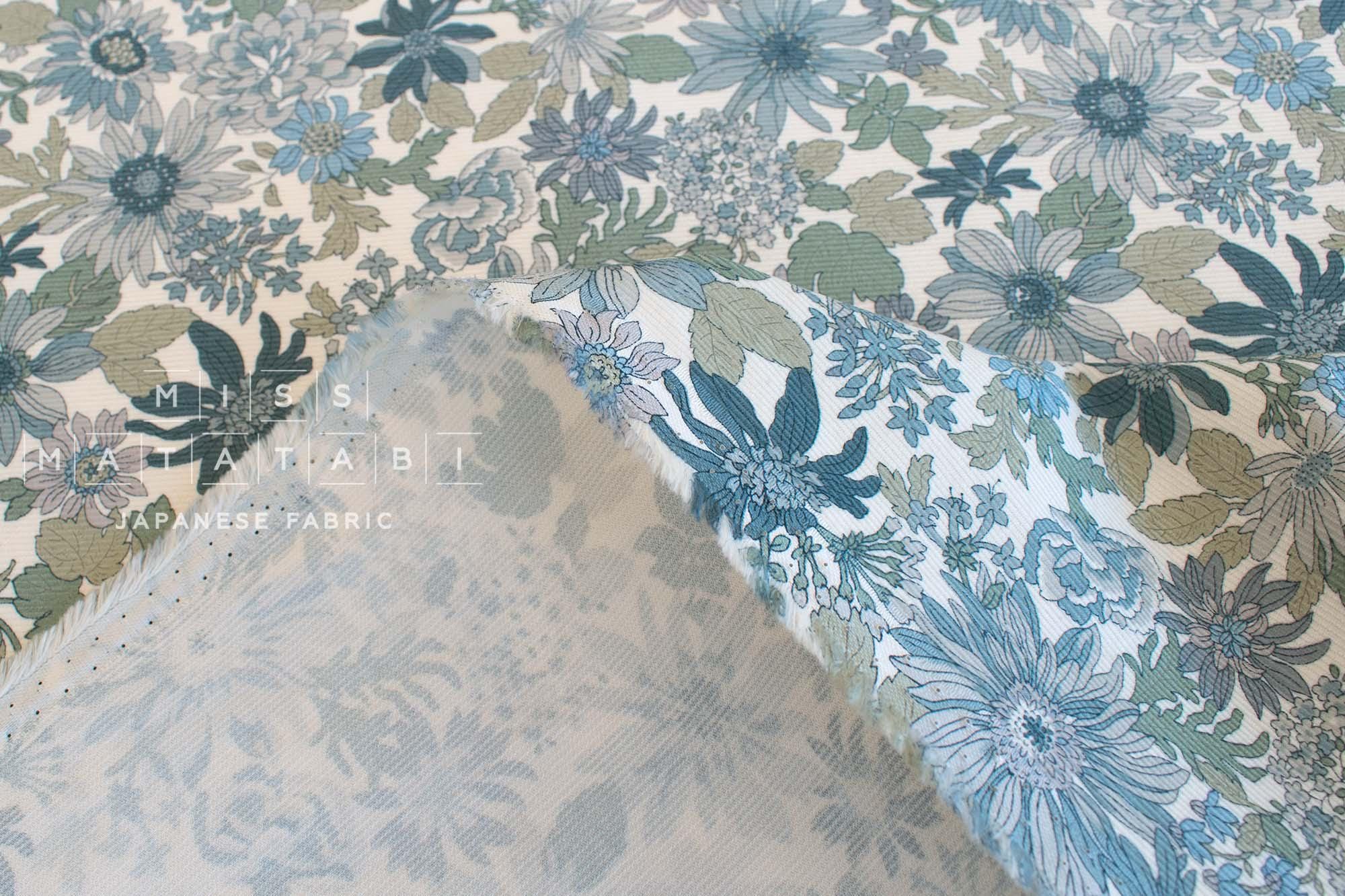 Japanese Fabric Corduroy Little Garden - B - 50cm