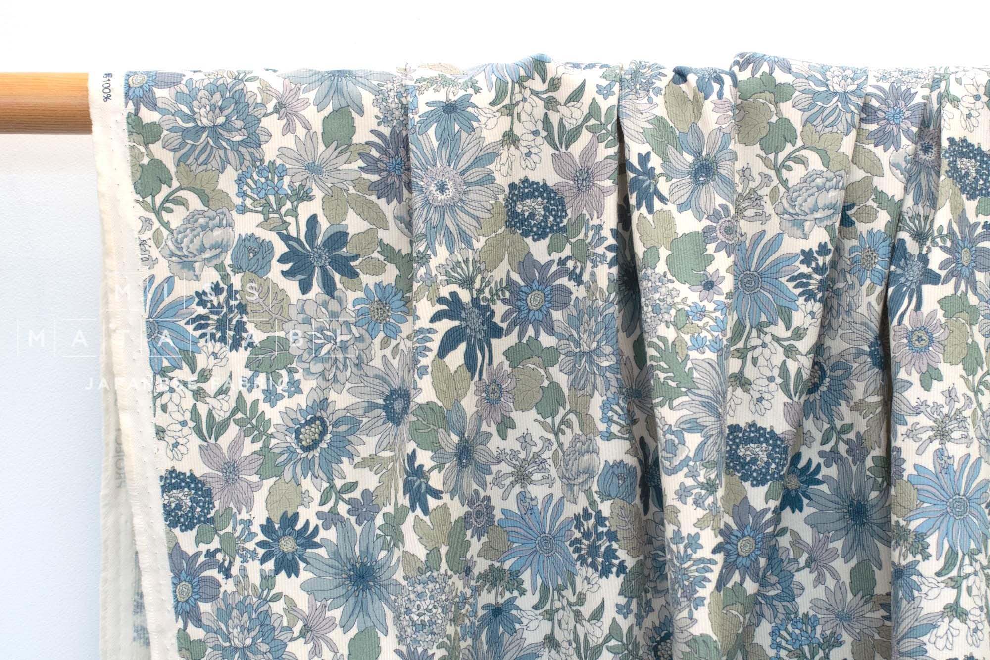 Japanese Fabric Corduroy Little Garden - B - 50cm