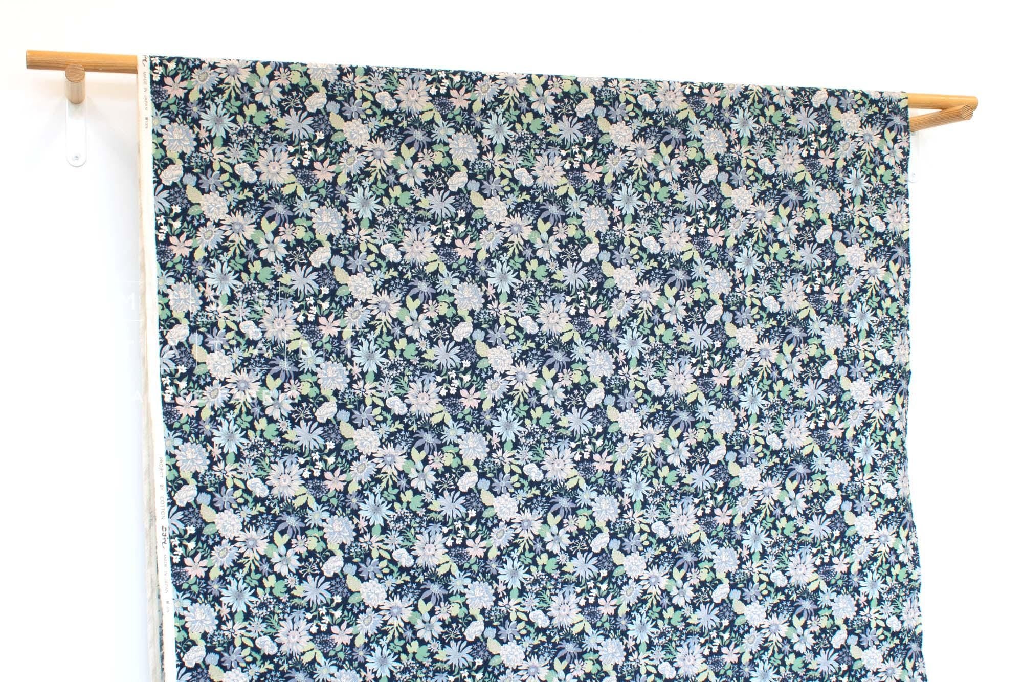 Japanese Fabric Corduroy Little Garden - D - 50cm