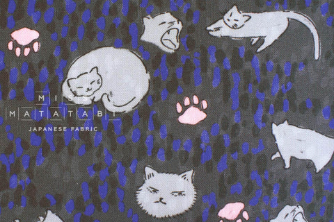 Japanese Fabric Sleepy Cats - 50cm