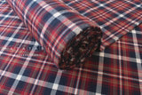 DEADSTOCK Japanese Fabric Yarn-dyed Brushed Plaid - red - 50cm